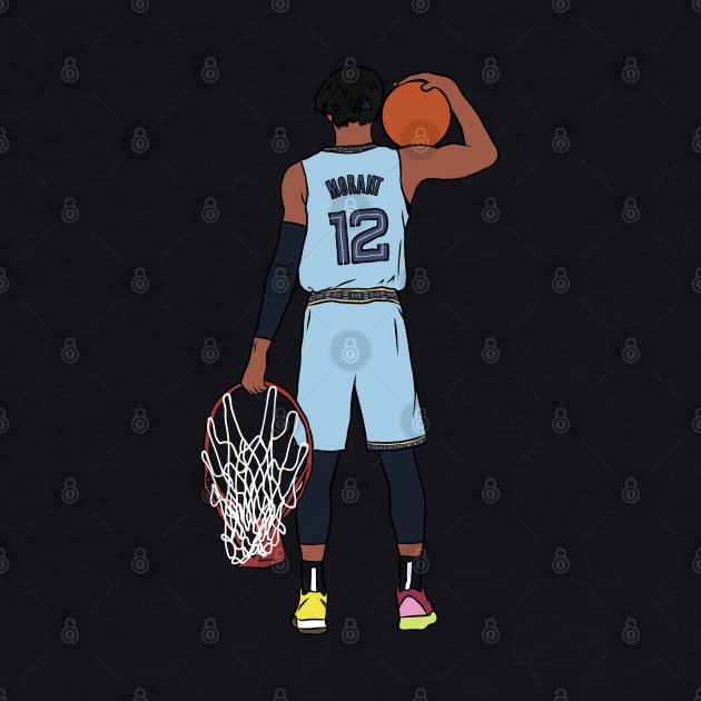 Ja Morant And The Rim by rattraptees